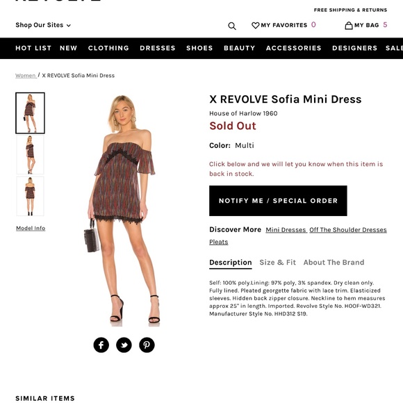 Revolve Sofia Minidress - Picture 2 of 4
